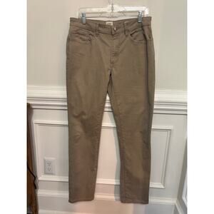 Flint and Tinder Mens Slim Fit Pants 31X32 Brown Khaki Chino Cotton Huckberry